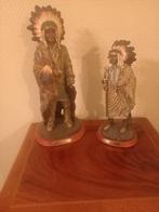 2 indianen beeldjes American legend h. 38 en 30cm, Antiek en Kunst, Kunst | Beelden en Houtsnijwerken, Ophalen