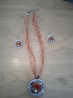 Ketting met bijpassende oorbellen, Sieraden, Tassen en Uiterlijk, Kettingen, Ophalen of Verzenden, Zo goed als nieuw, Overige materialen