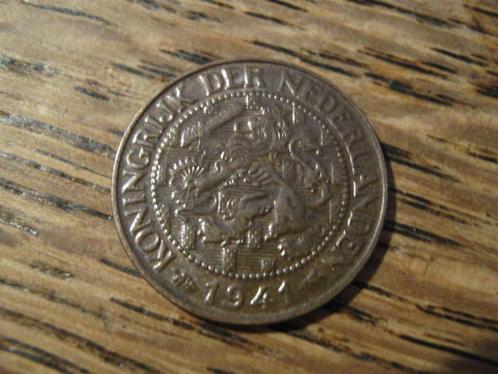 Oorlogsgeld WW2, bezet Nederland bronzen Cent 1941 #605, Postzegels en Munten, Munten | Nederland, Losse munt, 1 cent, Koningin Wilhelmina