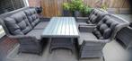Wicker tuinset / dinner set antraciet, Ophalen, 4 zitplaatsen, Gebruikt, Wicker