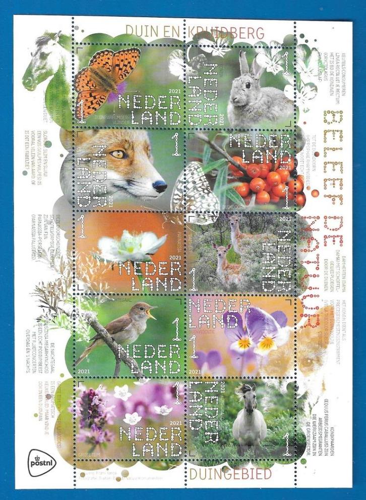NVPH 3929-38 Beleef de Natuur - Duin en Kruidberg 2021, Postzegels en Munten, Postzegels | Nederland, Postfris, Na 1940, Verzenden