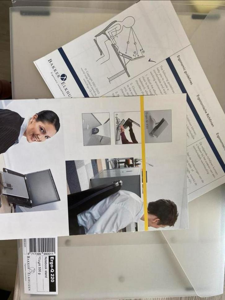 BakkerElkhuizen Ergo-Q 220 Laptopstandaard, Computers en Software, Laptopstandaarden, Zo goed als nieuw, In hoogte verstelbaar