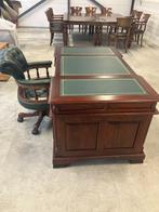 Koloniaal antiek bureau met bureaustoel, Huis en Inrichting, Bureaus, Ophalen, Gebruikt, Bureau