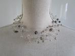 Nieuwe Ketting collier zilver grijs, Met edelsteen, Nieuw, Ophalen of Verzenden, Grijs