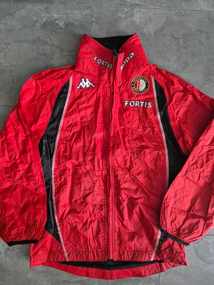 Feyenoord Kappa Regenjas Vintage Maat 128, Kinderen en Baby's, Kinderkleding | Maat 128, Gebruikt, Jongen, Jas, Ophalen of Verzenden