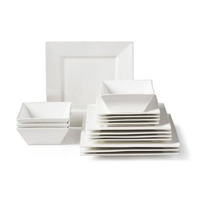 Witte vierkante serviesset 52 stuks xenos, Huis en Inrichting, Keuken | Servies, Zo goed als nieuw, Bord(en), Aardewerk, Ophalen of Verzenden