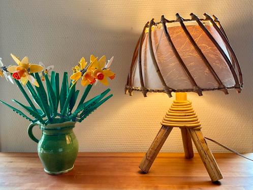 Bamboe tafellamp in perfecte staat, Huis en Inrichting, Lampen | Tafellampen, Zo goed als nieuw, Minder dan 50 cm, Ophalen of Verzenden