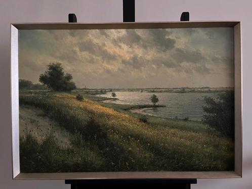 Rivierlandschap (Lek) door Herman Wijngaard, Antiek en Kunst, Kunst | Schilderijen | Klassiek, Ophalen