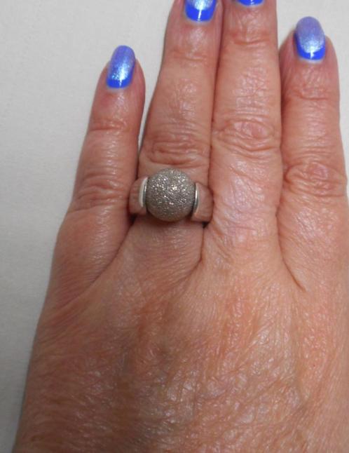 Zilveren melano ring met wisselbol nr.1308, Sieraden, Tassen en Uiterlijk, Ringen, Gebruikt, Dame, Kleiner dan 17, Zilver, Zilver