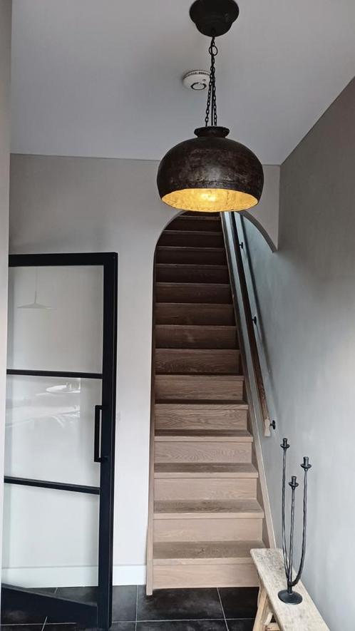 Hanglamp van oude waterkruik, Huis en Inrichting, Lampen | Hanglampen, Zo goed als nieuw, Minder dan 50 cm, Metaal, Ophalen of Verzenden