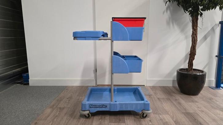 Blauwe numatic werkwagen voor professioneel gebruik!, Huis en Inrichting, Schoonmaakartikelen, Ophalen