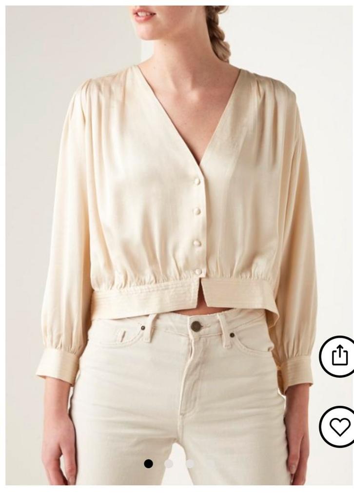 Prachtig Sessun blousje model Ernestine maat M, Kleding | Dames, Blouses en Tunieken, Gedragen, Maat 38/40 (M), Beige, Verzenden