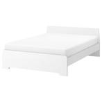 IKEA ASKVOLL 140x200 bedframe inclusief LÖNSET lattenbodems, 140 cm, Wit, Zo goed als nieuw, Hout