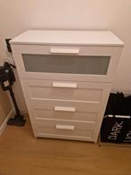 Witte Ladekast met 4 Laden, als nieuw!, Huis en Inrichting, Kasten | Ladekasten, Ophalen, Overige materialen, Gebruikt, 100 tot 150 cm