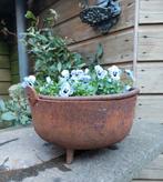 Leuk gietijzeren hekselketeltje voor planten, Gebruikt, Rond, Ophalen of Verzenden, Balkon