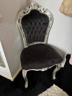 Barok stoel zwart zilver, Huis en Inrichting, Stoelen, Ophalen, Zo goed als nieuw, Zwart, Eén