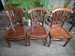 Eetkamerstoelen Koloniaal 6 x massief hout, Huis en Inrichting, Stoelen, Ophalen, Gebruikt, Bruin, Vijf, Zes of meer stoelen