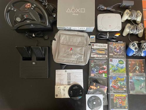 Playstation PSOne + Games + Accessoires, Spelcomputers en Games, Spelcomputers | Sony PlayStation 1, Gebruikt, Met 2 controllers
