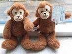 2 x Aap of aapje van Hema zacht bruin beige velours, Kinderen en Baby's, Speelgoed | Knuffels en Pluche, Nieuw, Ophalen of Verzenden