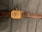 goud horloge, Leer, Polshorloge, Zo goed als nieuw, Goud