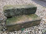 Antiek Bentheimer zandsteen tuintrap/ traptreden/ bloktreden, Tuin en Terras, Ophalen, Gebruikt, Zandsteen, Geel