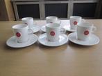 Mosa Douwe Egberts rood logo 6 kop D7cm H8cm schotels D15cm, Ophalen of Verzenden, Zo goed als nieuw, Overige stijlen, Kop(pen) en/of Schotel(s)