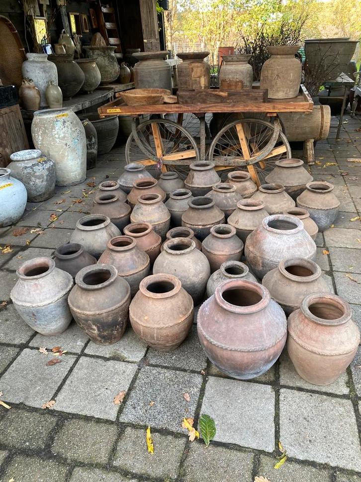 Oude kruiken - potten uit India, Huis en Inrichting, Woonaccessoires | Vazen, Gebruikt, Overige kleuren, Minder dan 50 cm, Aardewerk of Porselein