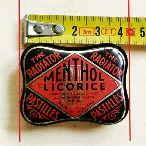 Radiator menthol pastilles mini blikje Lang 4,5 cm, Verzamelen, Blikken, Gebruikt, Overige, Overige merken, Ophalen of Verzenden