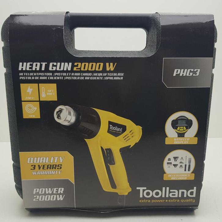 Toolland Heteluchtpistool 2000 W Kracht en precisie in één, Doe-het-zelf en Verbouw, Reinigingsmachines, Zo goed als nieuw