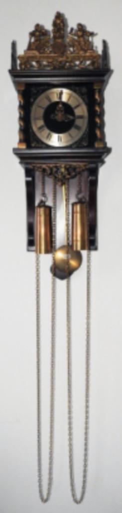 Zaanse wandklok met cilindergewichten, Antiek en Kunst, Antiek | Klokken, Ophalen of Verzenden