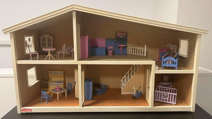 Poppenhuis Vintage Lundby met Meubels, Kinderen en Baby's, Speelgoed | Poppenhuizen, Gebruikt, Poppenhuis, Ophalen