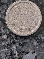 10 cent 1913 zf++ zie foto's, Zilver, Koningin Wilhelmina, 10 cent, Ophalen of Verzenden