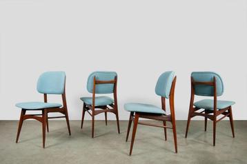 Vintage mid-century teak eettafelstoelen, 1960s Nederland beschikbaar voor biedingen