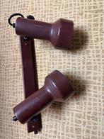 Vintage Bruine Wandlamp met Twee Spots, Ophalen of Verzenden, Gebruikt, Metaal