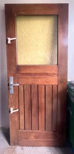 hardhouten buitendeur sierglas, sloten, anti inbraakstrip, Ophalen, Gebruikt, 80 tot 100 cm, Glas