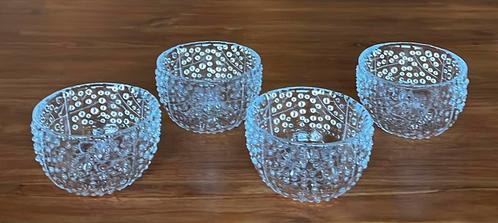 4 design glazen kommetjes, Antiek en Kunst, Antiek | Glas en Kristal, Ophalen of Verzenden