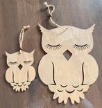 Houten Uilen Decoratie Muur, Huis en Inrichting, Ophalen of Verzenden, Zo goed als nieuw