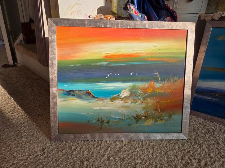 Wilkinson Schilderij - Zeegezicht Zonsondergang, Antiek en Kunst, Kunst | Schilderijen | Klassiek, Ophalen of Verzenden