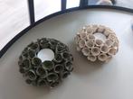 2 stuks Daan Kromhout waxinelicht Scabiosa, Overige materialen, Crème, Ophalen of Verzenden, Zo goed als nieuw