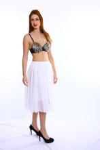 SALES! Beige of witte lange petticoat 70 cm One size, Maat 38/40 (M), Carnaval, Nieuw, Ophalen of Verzenden