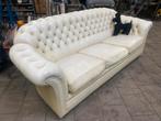 Zeer stoere sleetse vintage chesterfield 3 zits bank, Antiek en Kunst, Ophalen