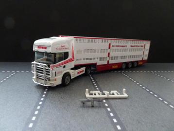 916 herpa scania 4 serie hufner veewagen 1:87 truck trein beschikbaar voor biedingen