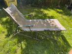 Robuuste legergroene camping ligstoel (inklapbaar), Caravans en Kamperen, Ophalen, Gebruikt, Campingstoel