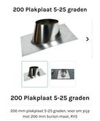 Rookkanaal dakdoorvoer  RVS - Plakplaat 200mm 5-25 graden, Ophalen, Overige kleuren, Overige typen, Nieuw