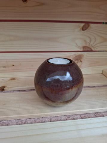 Nieuw ronde keramiek waxinelichthouder 'Merlot' 8,5 cm  beschikbaar voor biedingen