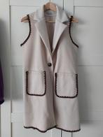 Beige mouwloze blazer/gilet met bruine details - 1 Maat, Kleding | Dames, Bodywarmers, Onbekend, Ophalen of Verzenden, Zo goed als nieuw
