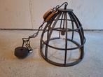 Industriële hanglamp met metalen frame, Ophalen, Gebruikt, Metaal, Industrieel