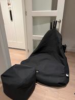 Zwarte zitzak met poef | Extreme Lounging, Ophalen, Zo goed als nieuw, Zwart