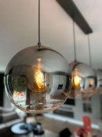 Mooie glazen lampen 3 stuks met smoke glas, Huis en Inrichting, Lampen | Hanglampen, Ophalen, Zo goed als nieuw, Glas, Minder dan 50 cm