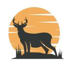 Camper caravan sticker Hert met zon
